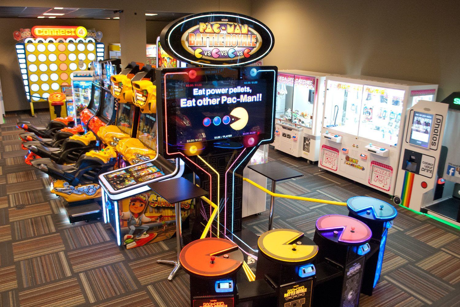 Pac Man Battle Royale Arcade Video Game at GameTime Arcade, Restaurant & Sports Bar in Miami, Fort Myers, Tampa, Ocoee, Kissimmee, & Daytona